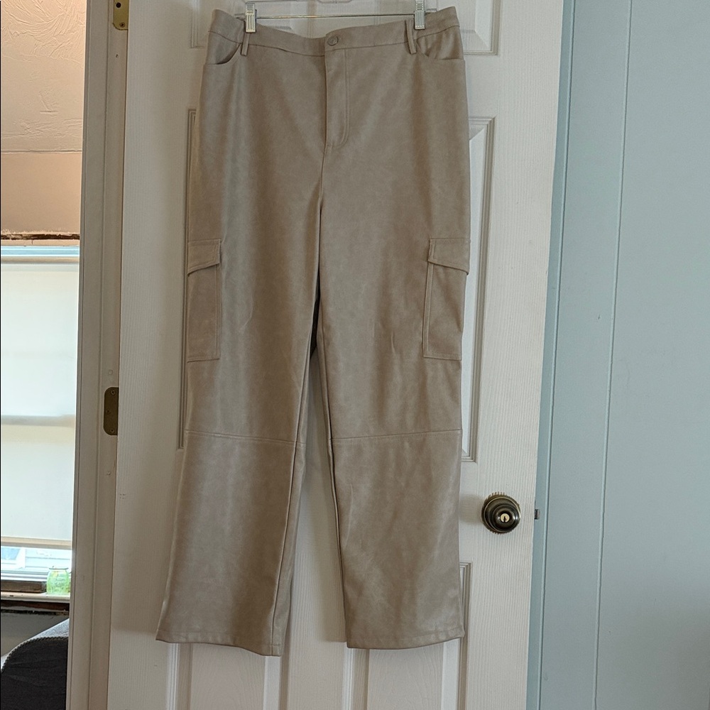 Bagatelle Beige Straight Leg Cargo Pants